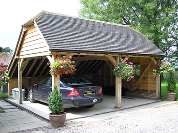 country oak timber two bay framed garages and buildings